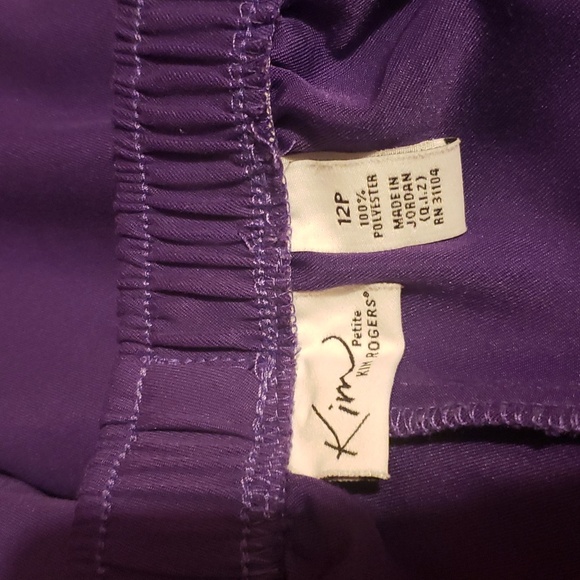 Kim Roger's Lady's Petite Capri Pants with Side Pockets Color:Eggplant Purple - Picture 4 of 5